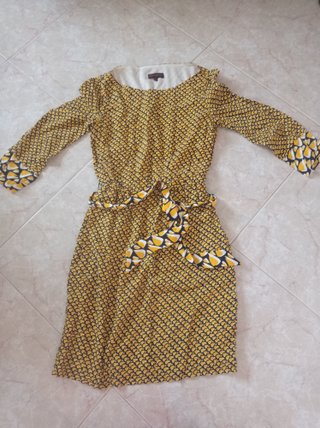 Vestido Adolfo Domínguez Amarillo Estampado