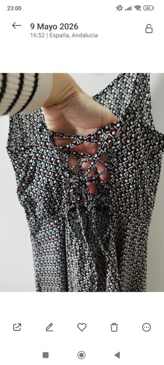 Vestido tirantes espalda cruzada talla XS