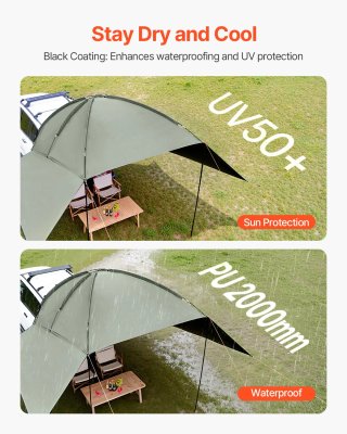 Toldo para vehículo, gran cobertura de sombra de 1