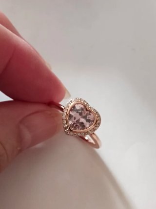 Anillo Pandora Corazón Rosa Oro