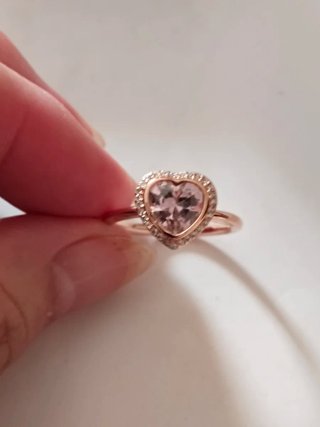 Anillo Pandora Corazón Rosa Oro