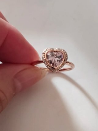 Anillo Pandora Corazón Rosa Oro
