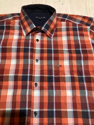 Camisa Tommy Hilfiger XL Cuadros Naranja