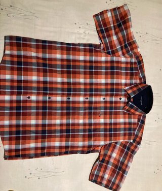 Camisa Tommy Hilfiger XL Cuadros Naranja