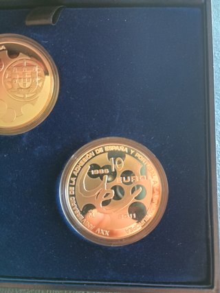 España 10 euros € x2 conjunta adhesión Portugal UE