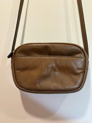 Bolso bandolera piel marrón