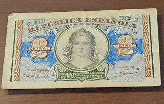 Billete 2 Pesetas 1937 República Española