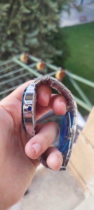 Reloj Cartier Azul y Plateado