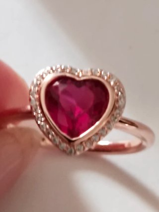 Anillo Corazón Rosa Oro