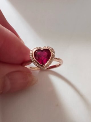 Anillo Corazón Rosa Oro