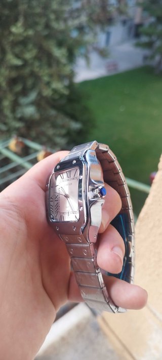 Reloj Cartier Plata y Blanco