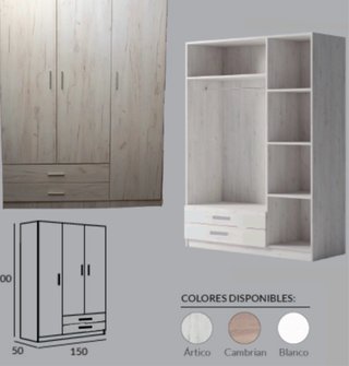 Armarios de madera blancos y marrones