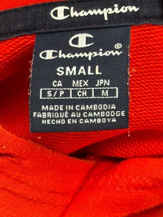 Sudadera Champion roja con capucha talla S