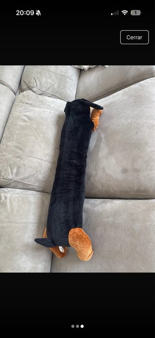 Peluche Perro Salchicha Largo Negro y Marrón