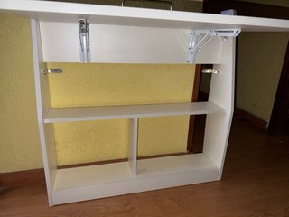 Escritorio Plegable Blanco con Estanterías