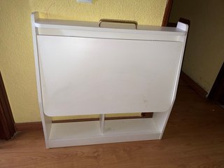 Escritorio Plegable Blanco con Estanterías