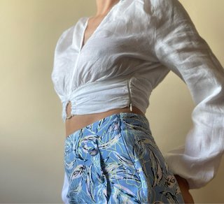 Blusa Zara Lino XS Manga Larga