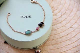Pulsera Tous Oro Rosa Piedras Turquesa Negra