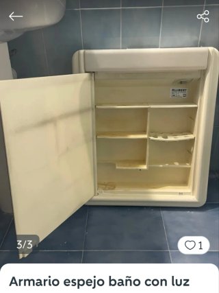 Armario Baño Retro Beige y Blanco