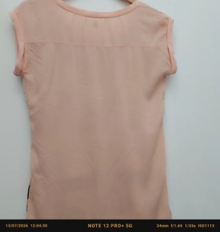 Camiseta rosa M con estampado fotográfico