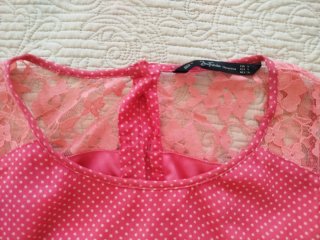 Vestido Zara coral lunares