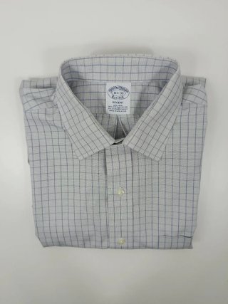 Camisa Brooks Brothers cuadros gris azul Talla L