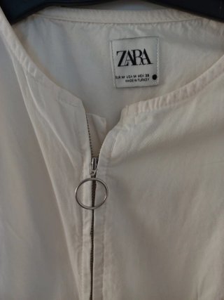 Vestido largo Zara blanco t.M