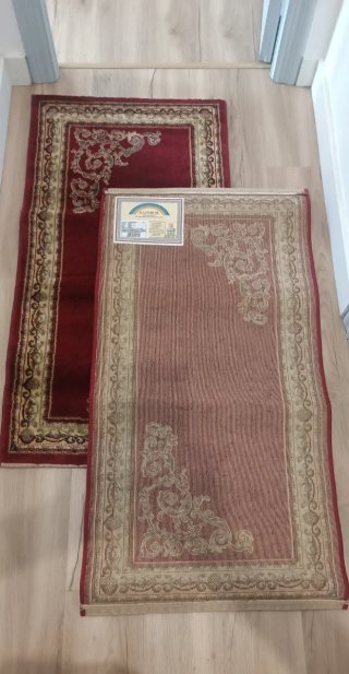 Juego de 2 alfombras burdeos, 120x60cm