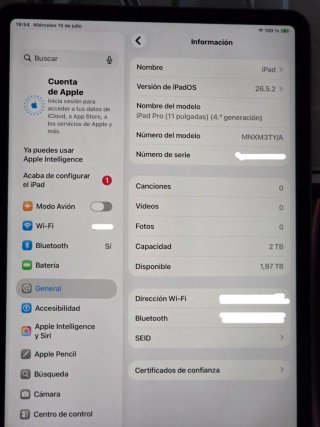 iPad Pro 11 M2 (4ª Gen) 2TB 16GB RAM
