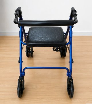 Andador 4 ruedas con asiento azul