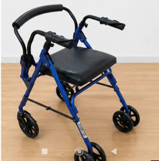 Andador 4 ruedas con asiento azul