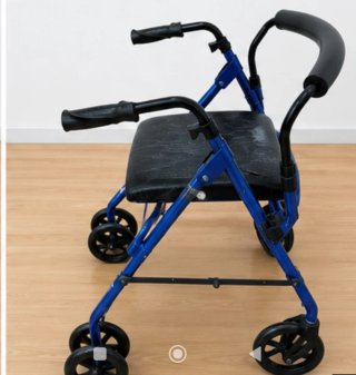 Andador 4 ruedas con asiento azul