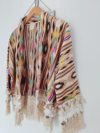 Chaqueta Boho Multicolor Talla Única