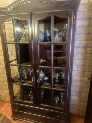 Vitrina Rústica Madera y Cristal Nueva