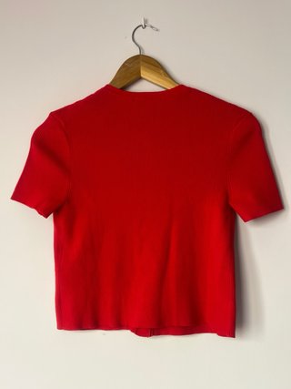 Cárdigan corto Maje rojo botones dorados