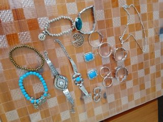 Lote Bisutería Plata y Turquesa