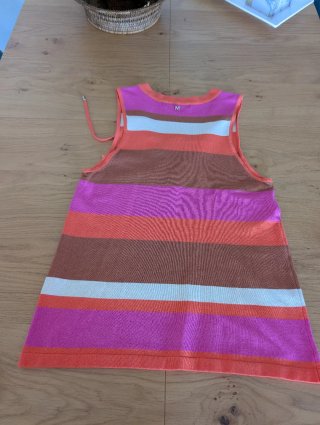 Top punto Lola Casademunt rayas naranja y rosa