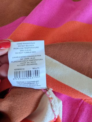 Top punto Lola Casademunt rayas naranja y rosa