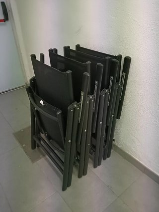 Juego de 4 Sillas Plegables Negras