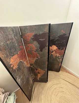 Biombo decorativo mapa mundi