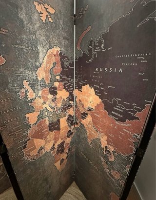 Biombo decorativo mapa mundi