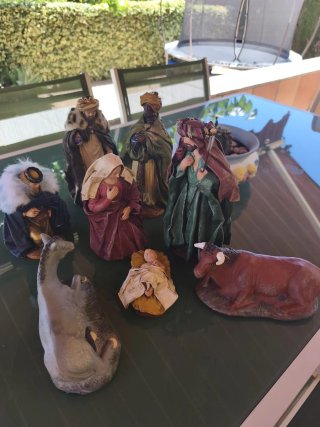 Belén Nacimiento Pintado a Mano