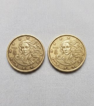 Lote 2 Monedas 10 Céntimos Italia 2002