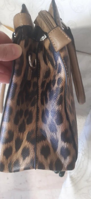 Borsa maculata beige e marrone