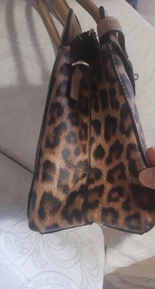 Borsa maculata beige e marrone