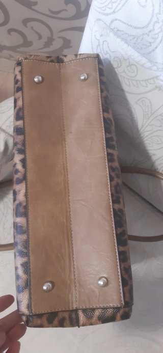 Borsa maculata beige e marrone