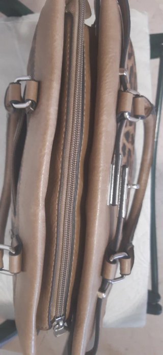 Borsa maculata beige e marrone