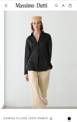 Camisa Lino Fluida Mujer Massimo Dutti Talla S