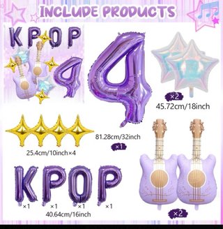 Palloncini KPOP Chitarra Numero 4 Festa