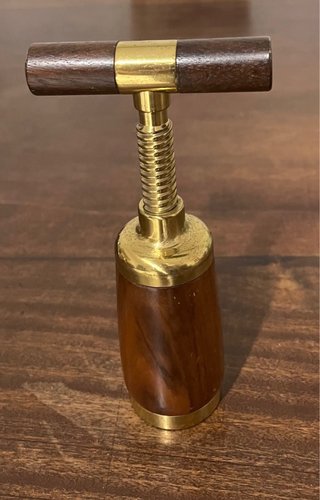 Cavatappi Vintage in Ottone Massiccio e Legno Preg